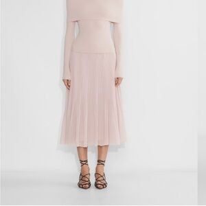 Wilfred Free pleated midi skirt, size S, bow pink, EUC